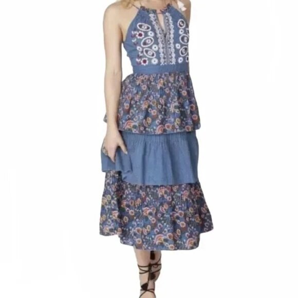 Anthropologie Kopal Izzy Embroidered Tiered Dress - Picture 2 of 9